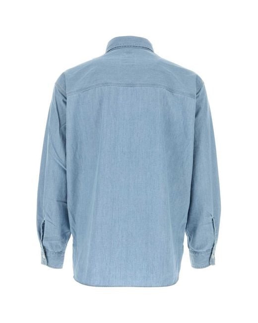 Nanamica Blue Oversized Chambray Shirt for men