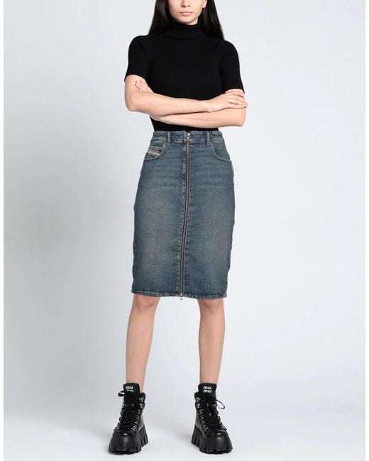 DIESEL Blue Denim Pencil Skirt