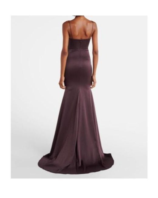 Alex Perry Purple Satin Bustier Gown