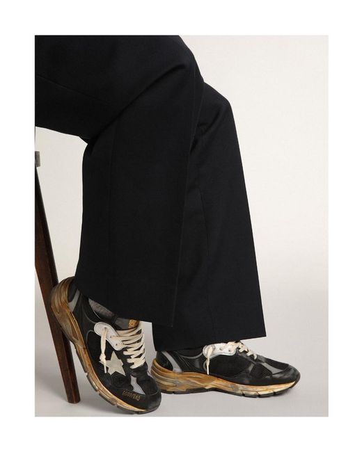 Golden Goose Deluxe Brand Black Running Dad Net Lace-Up Sneakers