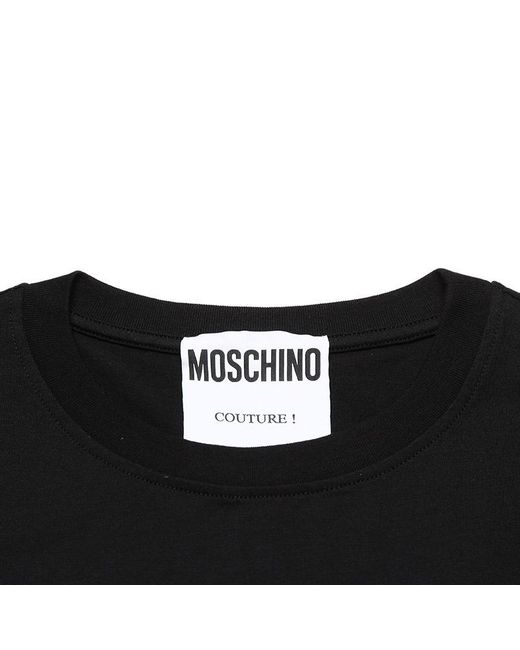 Moschino Black Double Question Mark Crew-Neck T-Shirt