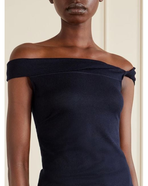 arch4 Blue Off-Shoulder Top
