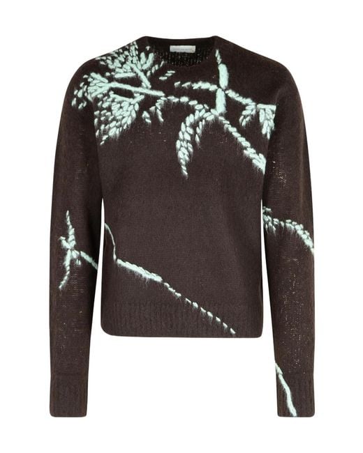 Dries Van Noten Black Long-Sleeved Crewneck Jumper for men