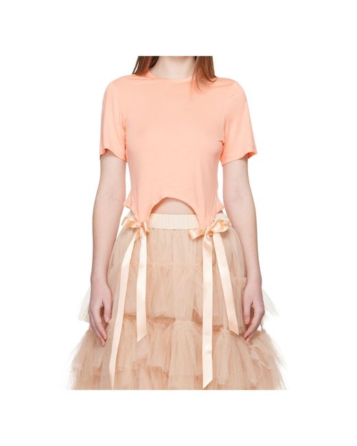 Simone Rocha Pink Bow Tail T-Shirt