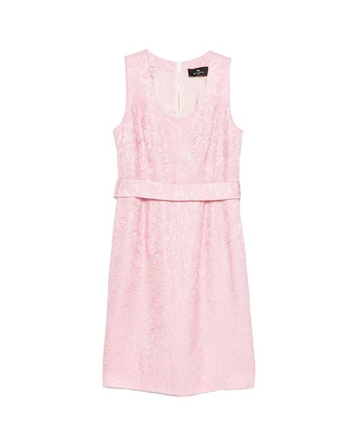 Etro Pink Sleeveless Patterned Dress
