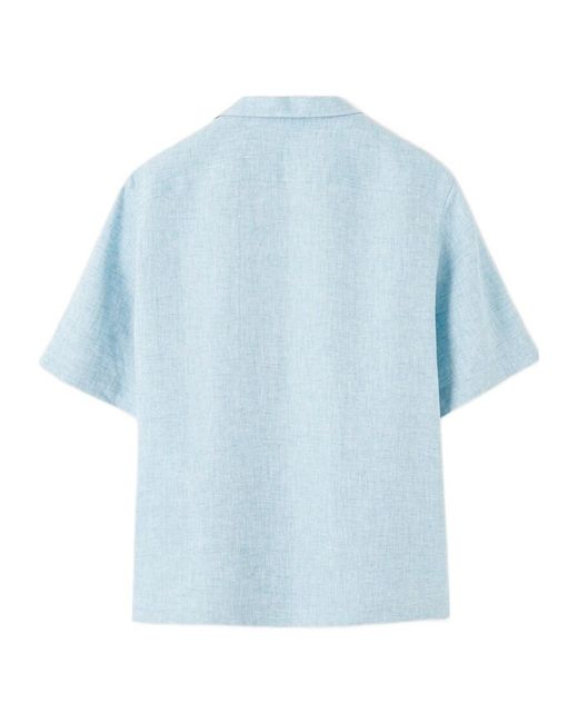 Loro Piana Blue Short-Sleeved Shirt for men