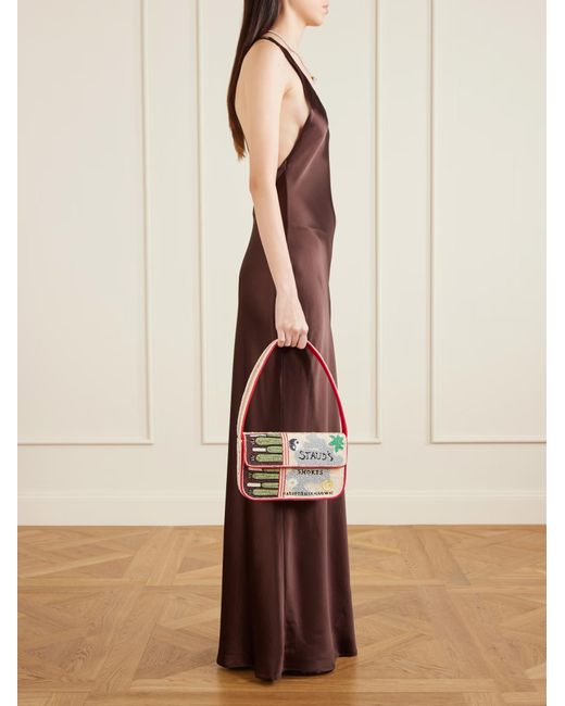 Staud Tommy Beaded Embroidered Shoulder Bag