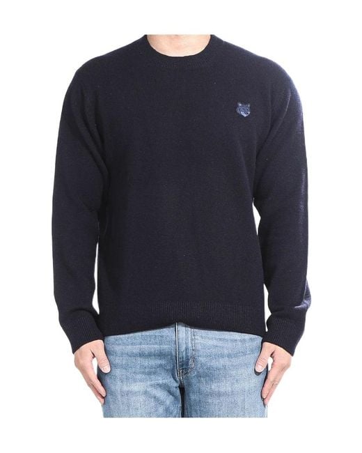 Maison Kitsuné Blue Long Sleeve Sweater for men