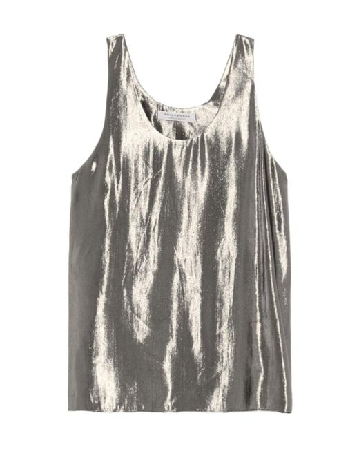 Philosophy Di Lorenzo Serafini Gray Platinum-Tone Silk Top