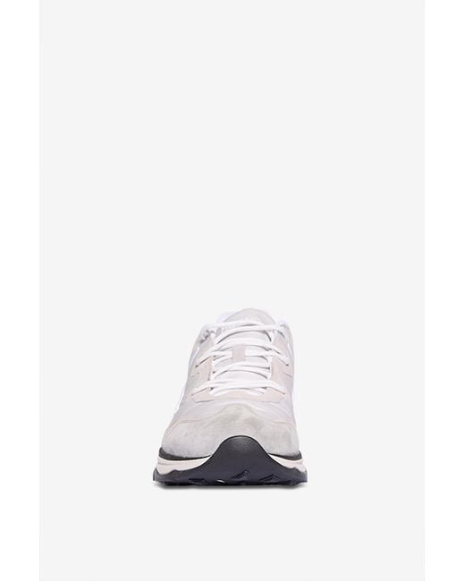 Herno White Panelled Lace-Up Sneakers for men