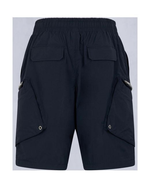 Moose Knuckles Blue Tristan Crinkle Drawstring Shorts for men