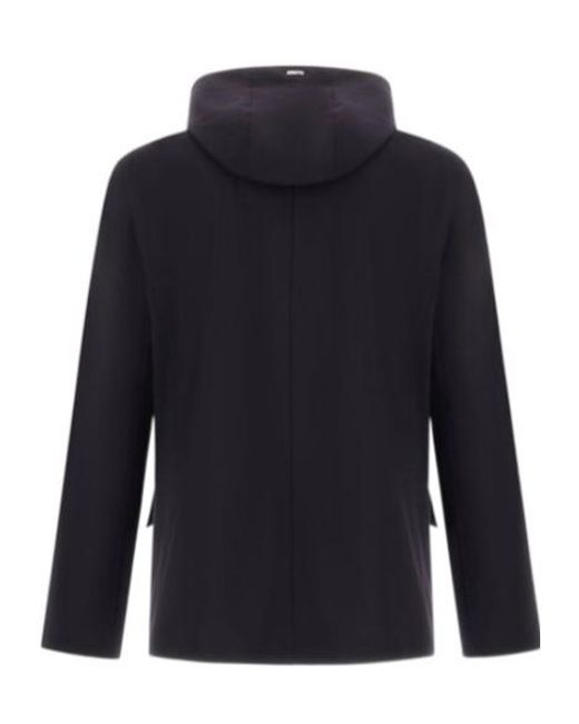 Herno Blue Hooded Jersey Blazer for men