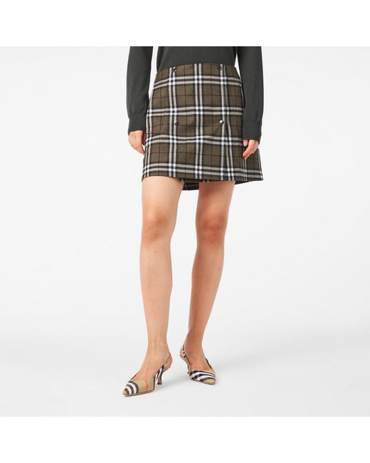 Burberry Multicolor Plaid Skirt