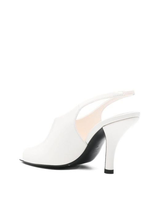 Totême  White Totême Open-Toe Slingback Sandals