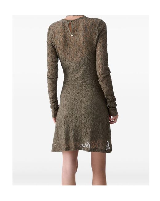 Liu Jo Gray Short Lace Embellished Dress