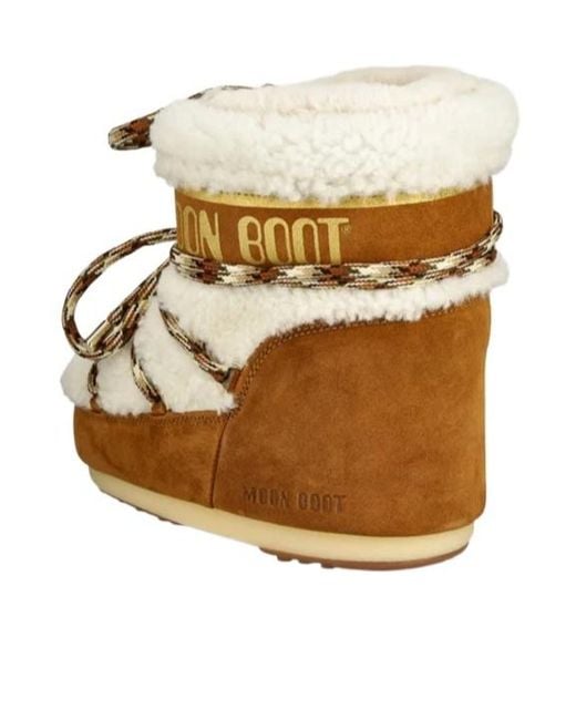 Moon Boot Metallic Logo Printed Lace-Up Boots
