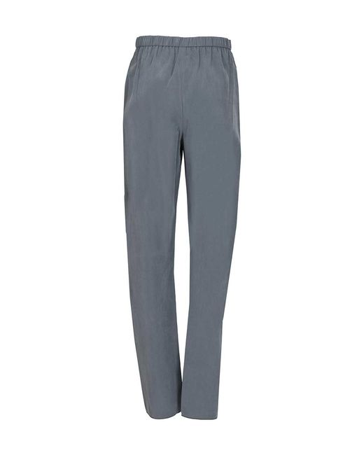 Emporio Armani Blue Elastic-Waist Straight Pants