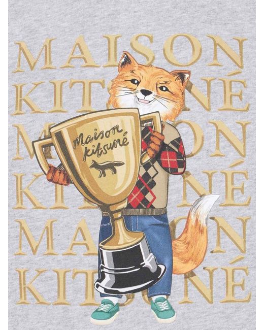 Maison Kitsuné White Fox Champion Cotton Sweatshirt
