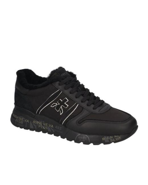 Premiata Black Round-Toe Sneakers for men
