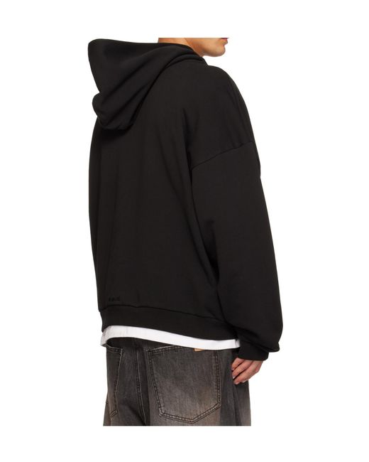 we11done Black Ribbon-Logo Hoodie for men
