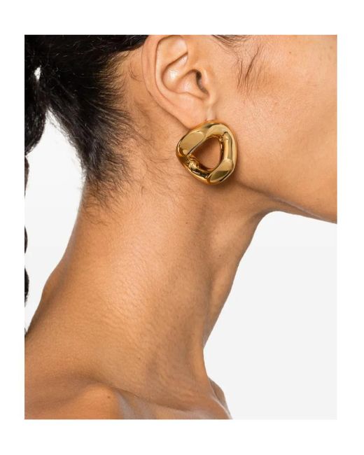 Jil Sander Metallic Sculpted Drop Earring