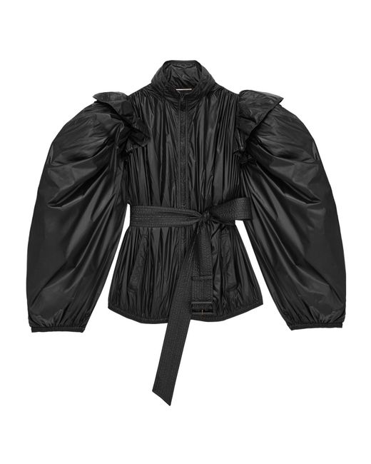 Saint Laurent Black Balloon-Sleeve Windbreaker