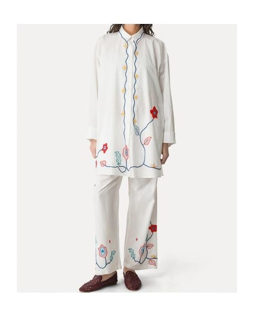 Forte_forte White Floral Embroidered Dress
