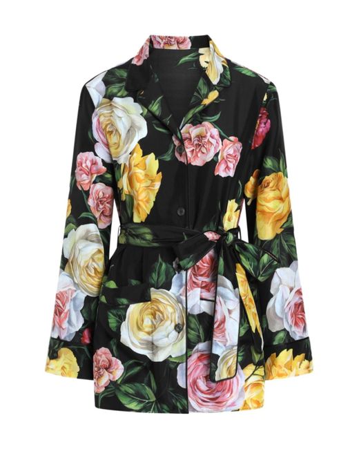 Dolce & Gabbana Multicolor Floral Printed Tied Waist Shirt
