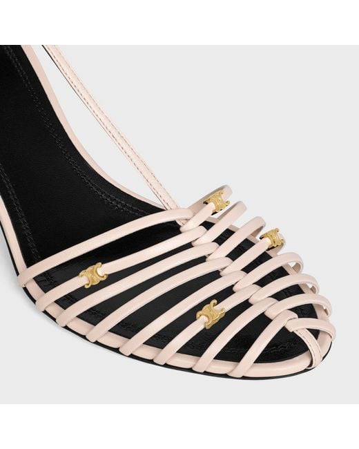 Céline Metallic Cage Heeled Sandal