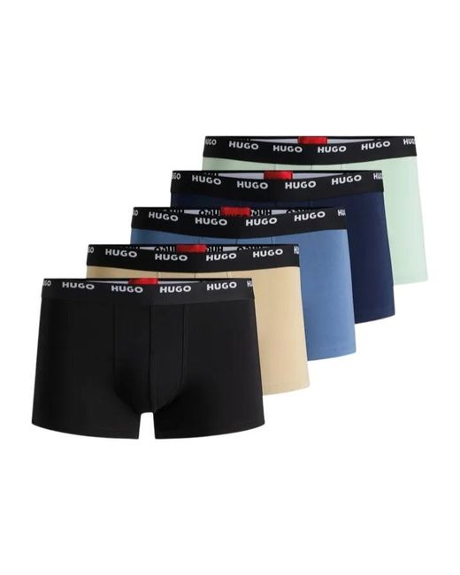 Boss Blue Logo Waistbands Five-Pack Of Trunks for men
