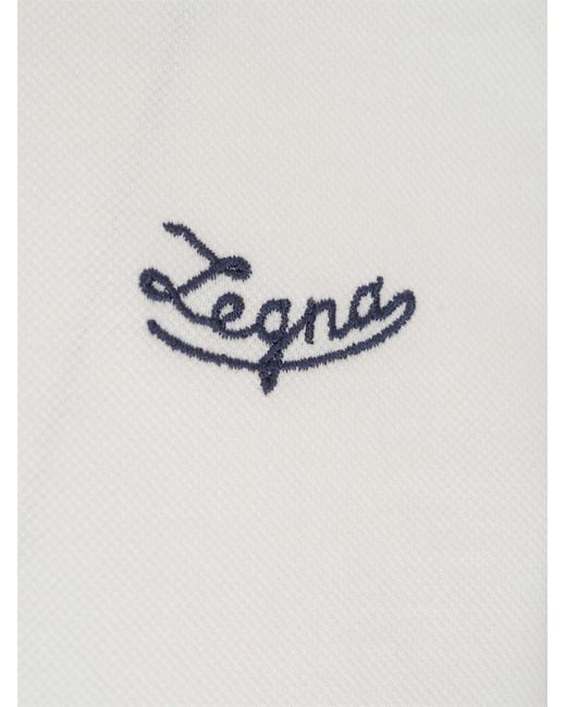 Zegna White Logo-Embroidered Polo Shirt for men