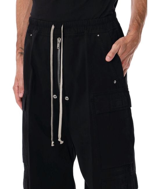 Rick Owens Black Drkshdw Double Cargo Jumbo Belas Cotton Pant for men