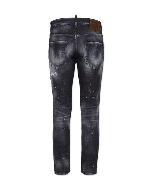 DSquared² Blue Skater Distressed Skinny Jeans for men