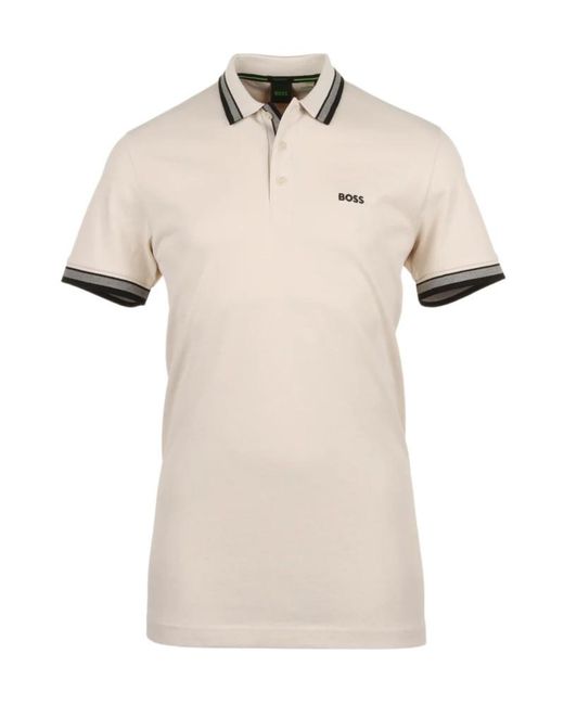 Boss Natural Boss Logo Embroidered Short-Sleeved Polo Shirt for men