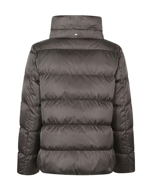 Herno Gray Logo Plaque Padded Jacket