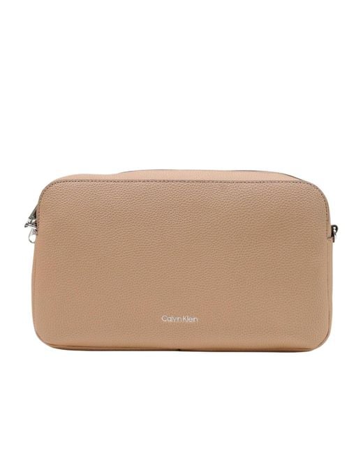 Calvin Klein Natural Zippered Shoulder Bag