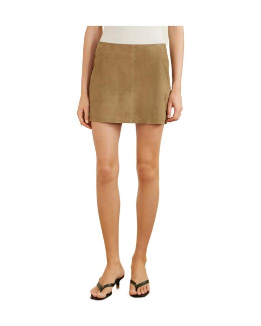 Arma Natural Suede Mini Skirt