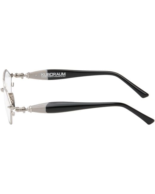 Kuboraum White Geometric-Frame Glasses for men