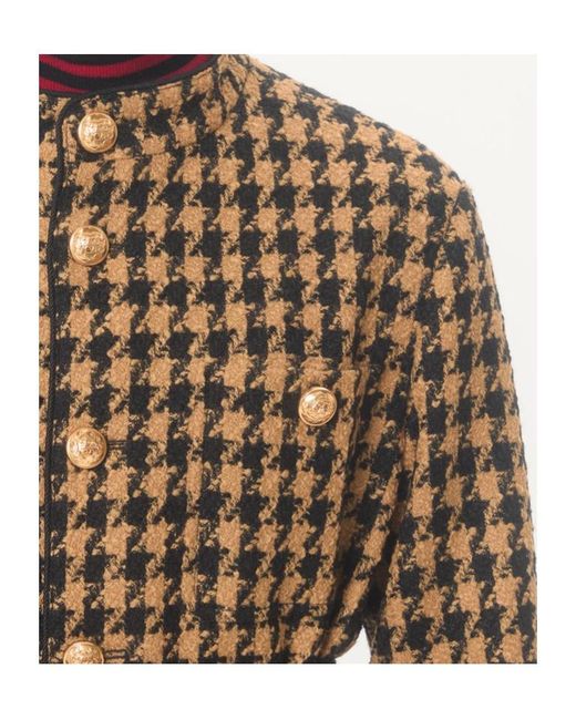 Valentino Brown Houndstooth Wool Jacket for men