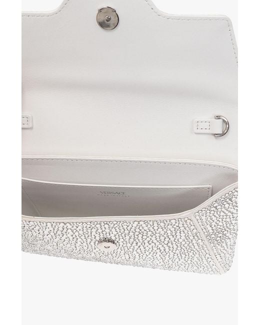 Versace Gray Medusa Plaque Embellished Clutch Bag