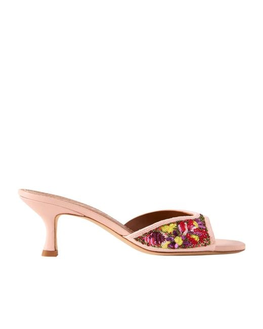 Staud Pink Brigitte Embellished High-Heeled Sandals