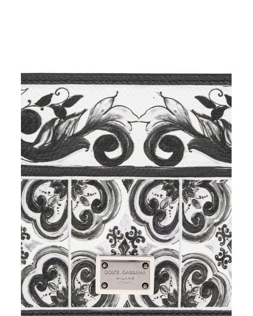 Dolce & Gabbana White Wallet With "Majolica" Print for men