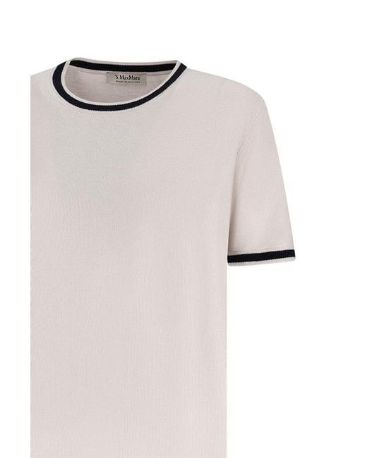Max Mara White Crew-Neck T-Shirt