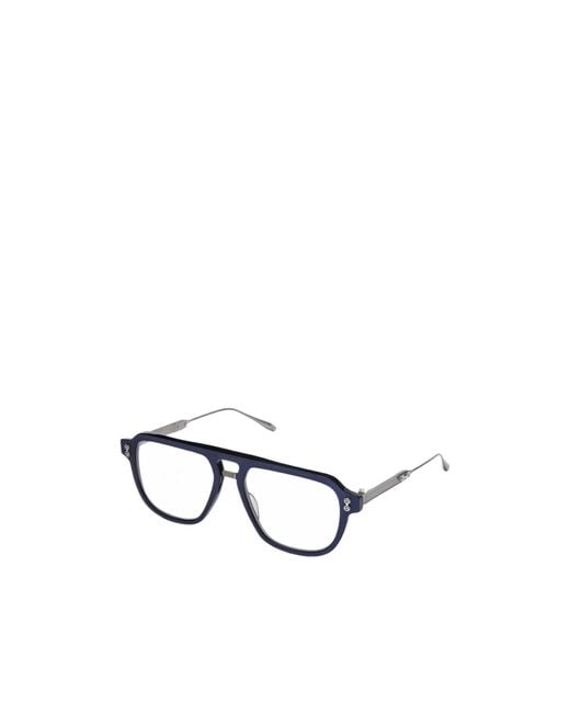 Akoni White Pilot-Frame Glasses for men