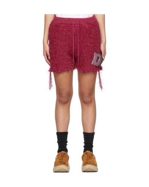 Doublet Red Metal Letter Elastic Waist Shorts