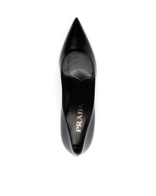 Prada Black Cleavage Pointed-Toe Pumps