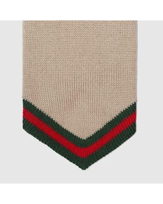 Gucci White Ribbon Knitted Tie for men