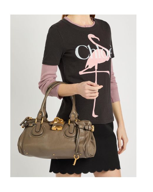 Chloé Brown Paddington Medium Grained Leather Shoulder Bag