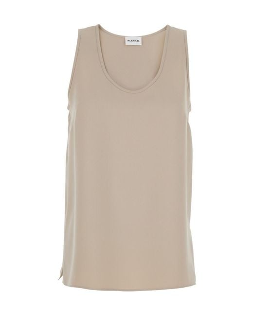 P.A.R.O.S.H. Natural Sleeveless Crew Neck Vest