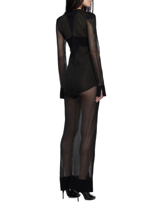 Jean Paul Gaultier Black Long-Sleeves Knitted Maxi Dress